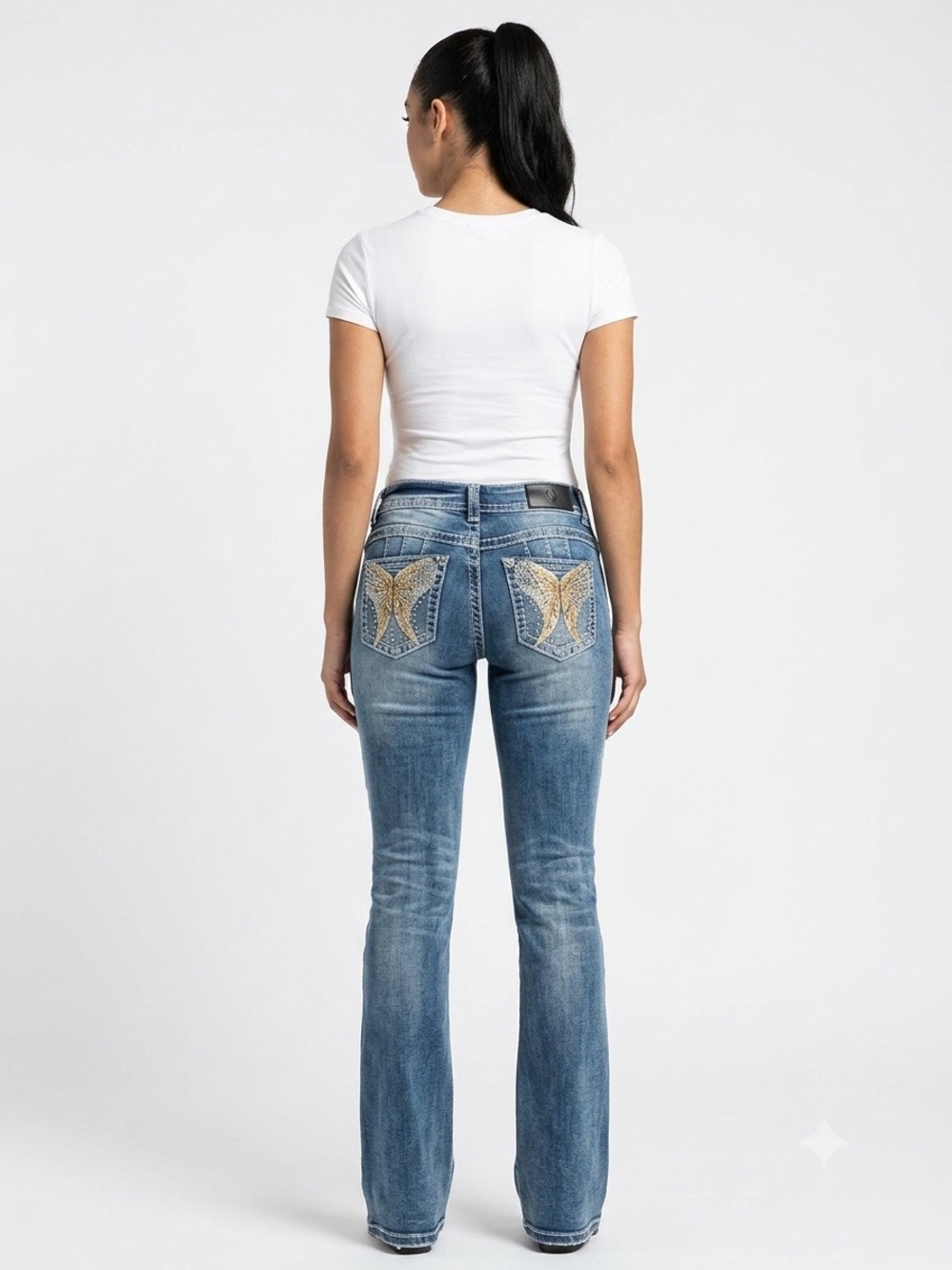SKY Premium Denim Women’s Embellished Jeans Size 11/12 Y2K